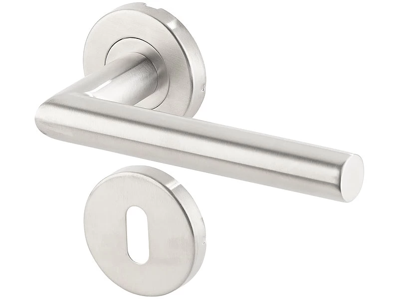 AGT Türgarnitur:3er-Set Moderne Edelstahl-Türbeschläge, 6 Türklinken Und 18 Rosetten – Bild 4