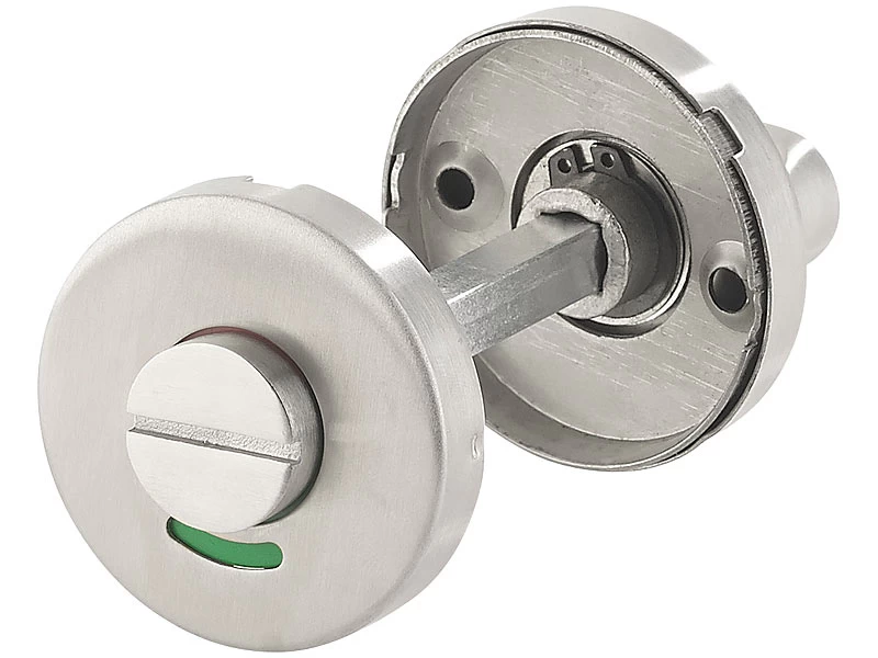 AGT Moderne Türbeschläge:3er-Set Edelstahl-Türbeschlag Für Bad & WC, 6 Klinken & Rosetten, Rund – Bild 7