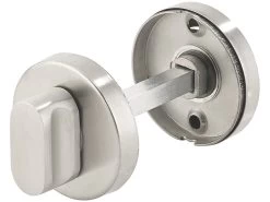 AGT Drückergarnitur WC:Edelstahl-Türbeschlag Für Bad & WC, 2 Klinken & Rosetten, Rund