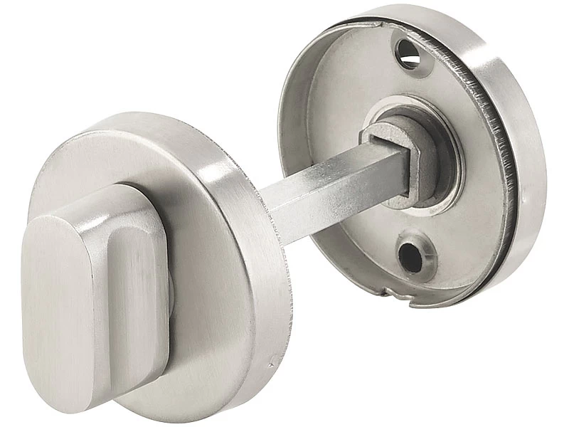 AGT Türbeschläge WCs:2er-Set Edelstahl-Türbeschlag Für Bad & WC, 4 Klinken & Rosetten, Rund – Bild 6