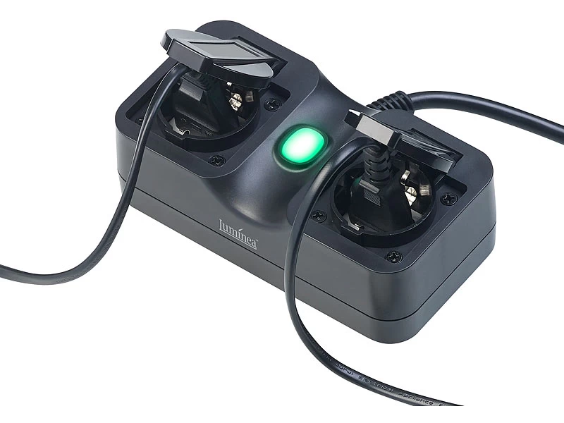 Luminea Home Control WLAN Aufputz Steckdose:2-fach-WLAN-Outdoor-Steckdosenleiste, App, Sprachsteuerung, 15 A, IP44 – Bild 8