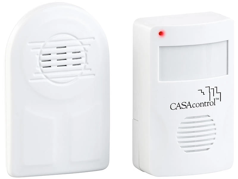 CASAcontrol Bewegungsmelder:Batterie-Funk-Durchgangsmelder, PIR-Bewegungssensor, Klingel-Funktion – Bild 2