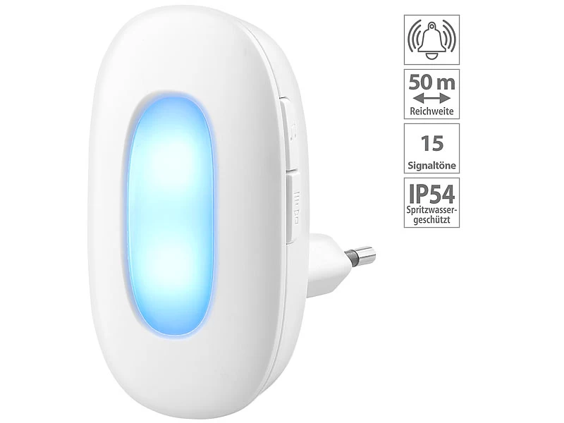 CASAcontrol Lichtklingel Funk:Steckdosen-Funk-Klingel Mit Optischem Signal & Zweitem Empfänger, IP54 – Bild 16