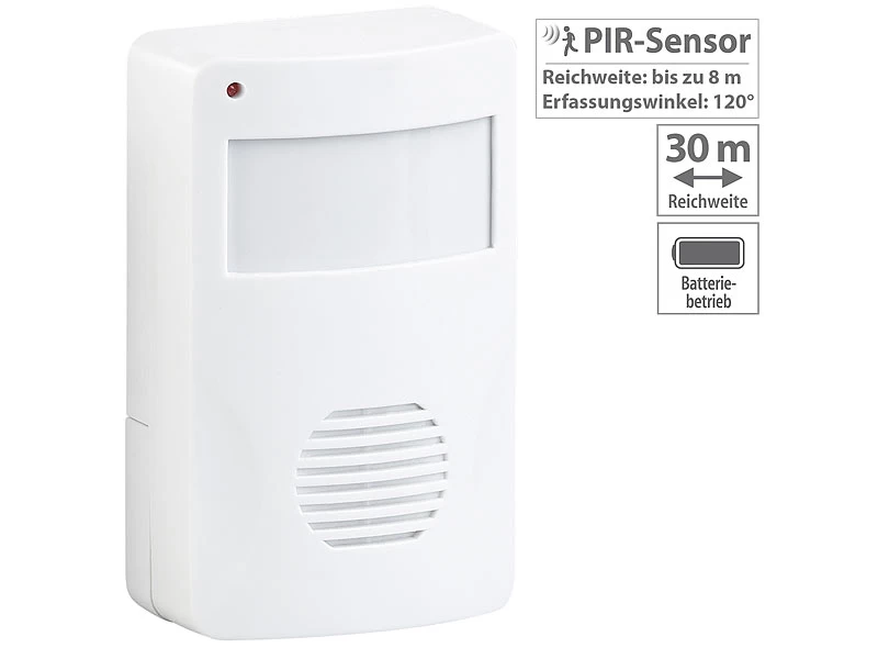 CASAcontrol Türgong Bewegungsmelder:Batterie-Durchgangsmelder Mit PIR-Bewegungssensor, 8 M, 120°