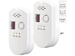 VisorTech Gasmessgerät:2er-Set Steckdosen-Multi-Gasmelder Für Erdgas Und Autogas, 85 DB