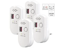 VisorTech Gas-Messgerät:4er-Set Steckdosen-Multi-Gasmelder Für Erdgas Und Autogas, 85 DB