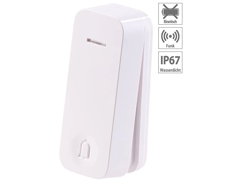 CASAcontrol Funk Türklingel:2 Steckdosen-Funkklingeln & Kinetischer Funk-Taster; 230-V-Steckdose – Bild 5