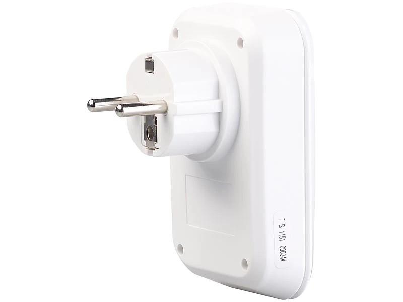 CASAcontrol Funk Türklingel:2 Steckdosen-Funkklingeln & Kinetischer Funk-Taster; 230-V-Steckdose – Bild 4