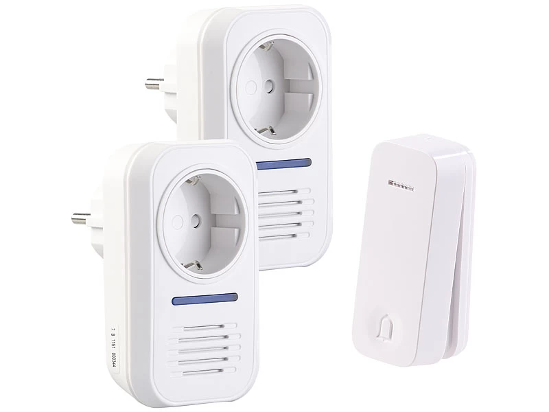 CASAcontrol Funk Türklingel:2 Steckdosen-Funkklingeln & Kinetischer Funk-Taster; 230-V-Steckdose – Bild 2