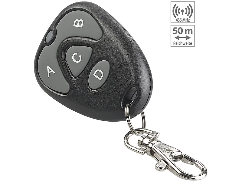 AGT Garagentorsender:Lernfähiger Universal-Funk-Handsender, 433,92 MHz, Für Garagentor Uvm.