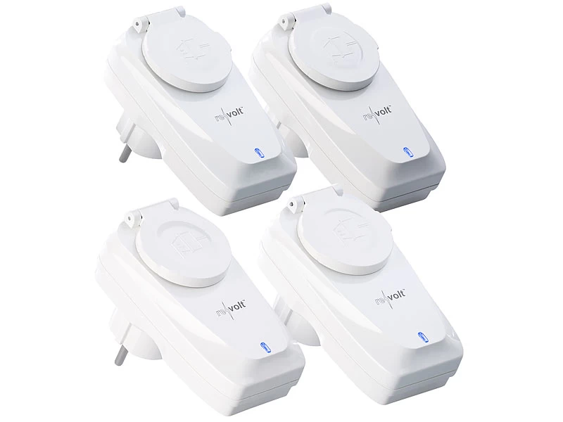 Revolt Funkschalter Außen:4er-Set Außen-Funksteckdosen, Fernbedienung, IP44, Bis 5 A, 1.150 Watt – Bild 3
