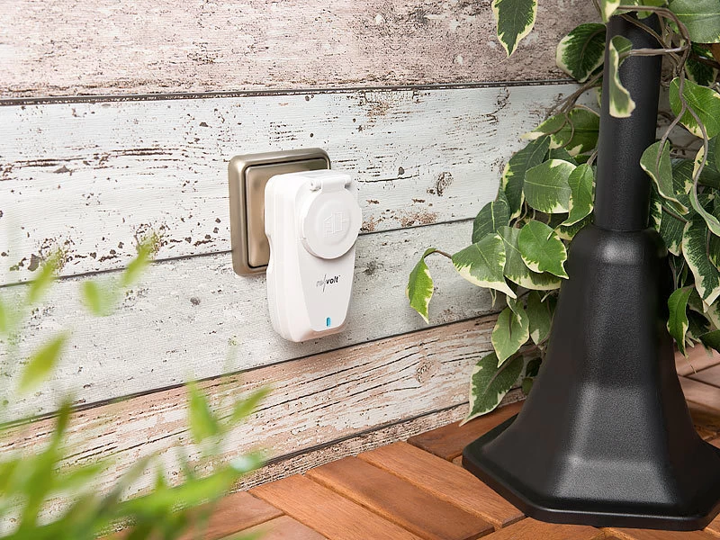 Revolt Funkschalter Außen:4er-Set Außen-Funksteckdosen, Fernbedienung, IP44, Bis 5 A, 1.150 Watt – Bild 6