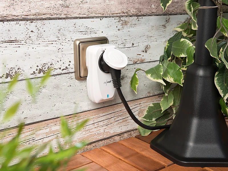 Revolt Funkschalter Außen:4er-Set Außen-Funksteckdosen, Fernbedienung, IP44, Bis 5 A, 1.150 Watt – Bild 7