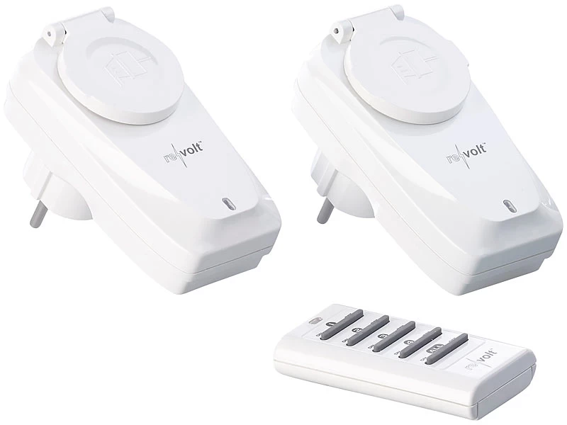 Revolt Funksteckdose Außen:2er-Set Outdoor-Funksteckdosen Mit Fernbedienung, IP44, Bis 3.680 Watt – Bild 3