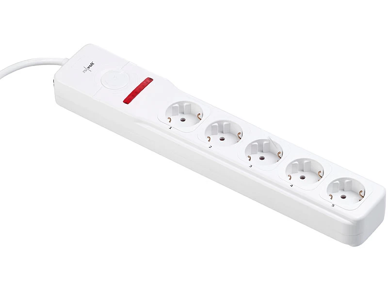 Revolt Funksteckdosenleiste:5-fach-Funk-Steckdosenleiste, Einzeln Schaltbar, Fernbedienung, 2300 W – Bild 3