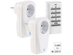 Revolt Steckdose Funk:2er-Set Funksteckdosen Mit Fernbedienung, Bis 16 A, 3.680 Watt
