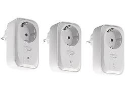 Revolt Funksteckdosen Set:3er-Set Funk-Steckdosen Mit Fernbedienung, 30 M, 3.680 Watt/16 A, Weiß