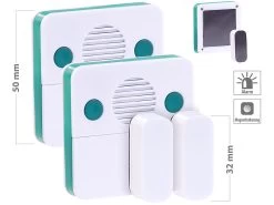 VisorTech Kühlschrankwächter:2er-Set Universal-Türschließ-Erinnerungs-Alarm, 15/30 Sek. Auslösezeit