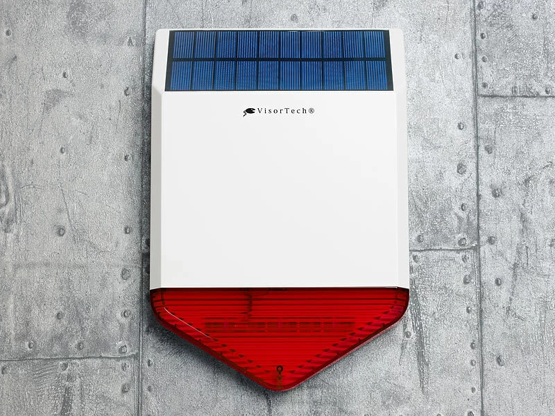 VisorTech GSM Alarmanlage:Autarke Solar-Funk-Alarmanlage Mit Sirene Und Licht-Warnsignal, 110 DB – Bild 3