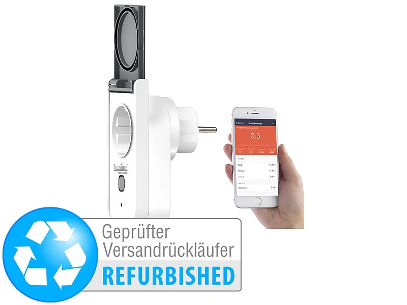 Luminea Home Control Outdoor-WLAN-Steckdose, Komp. Versandrückläufer