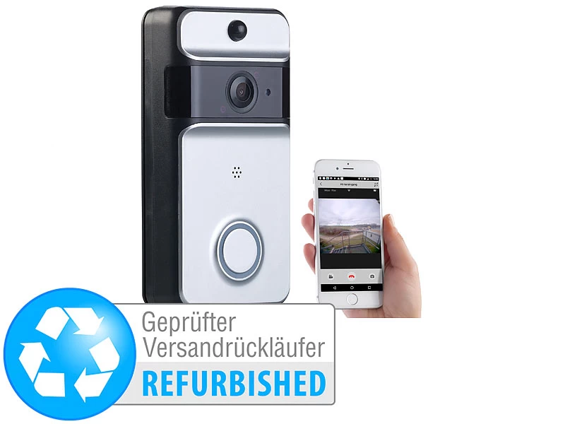 Somikon Klingel Kamera:WLAN-Video-Türklingel Mit App, PIR-Sensor (Versandrückläufer) – Bild 2