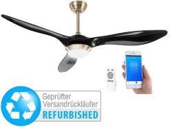 Sichler Deckenventilator WiFi:2in1-WLAN-Deckenventilator & LED-Lampe, Versandrückläufer