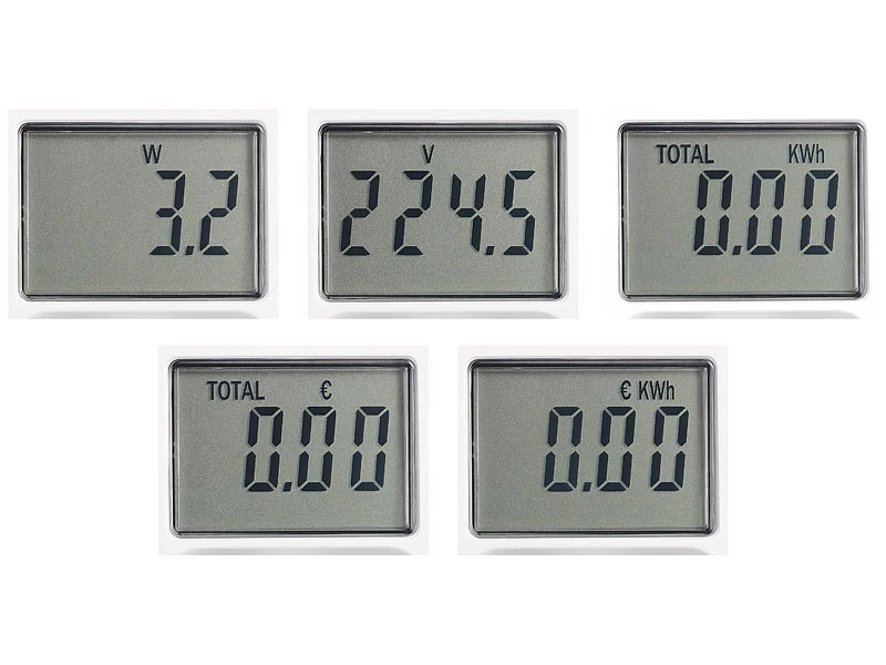 Revolt Energiekostenmessgerät:4er-Set Digitale Energiekosten-Messer & Stromverbrauchs-Zähler – Bild 4