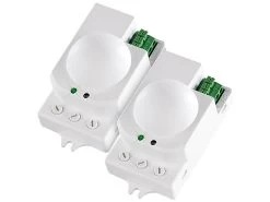 Revolt Bewegungsmelder Aufputz:2er-Set Hightech-Bewegungsmelder Mit Mikrowellen-Radar