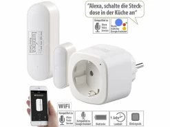 Luminea Home Control Fensteralarm:Smarte Steuerung Für Abluft, Heizung, Licht, WLAN-Sensor & -Steckdose