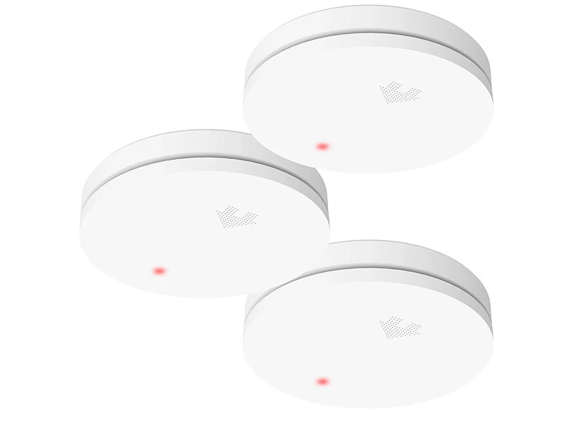 VisorTech Optische Rauchwarnmelder:3er-Set Fotoelektrische Slim-Rauchwarnmelder, 10-Jahres-Batterie, VDS – Bild 3