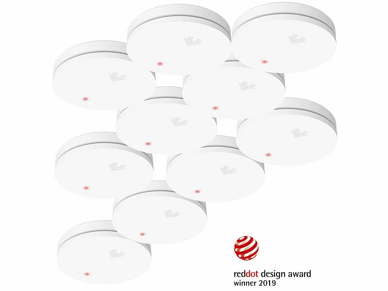 VisorTech Rauchmelder 10 Jahre VdS:Fotoelektrischer Rauchwarnmelder, 10-J.-Batterie, VDS, 10er-Set – Bild 3