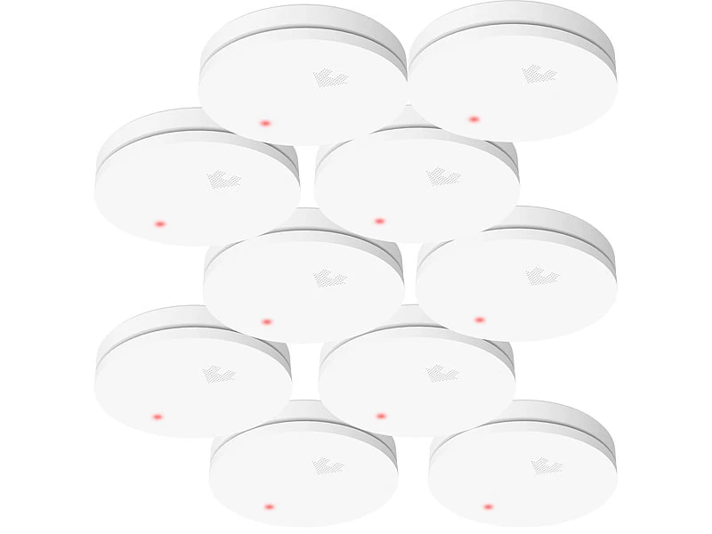 VisorTech Rauchmelder 10 Jahre VdS:Fotoelektrischer Rauchwarnmelder, 10-J.-Batterie, VDS, 10er-Set – Bild 2