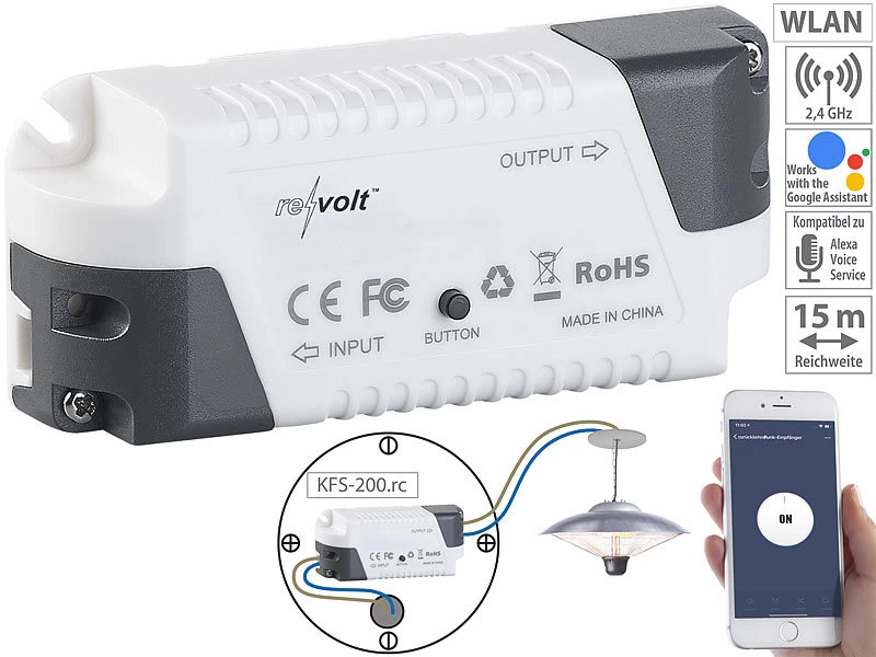 Revolt Funkempfänger Rolladen:2er-Set Funk-Empfänger KFS-200.rc, Amazon Alexa & Google Assistant – Bild 11