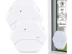 VisorTech Glasbruch Alarm:2er-Set Extradünne Glasbruchmelder, 2 Stufen, 95 DB, 54 Monate