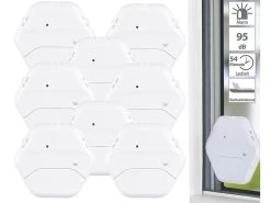 VisorTech Glasbruchsensor:8er-Set Extradünne Glasbruchmelder, 2 Stufen, 95 DB, 54 Monate
