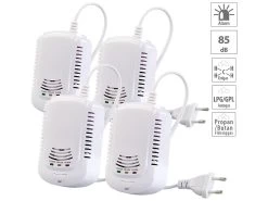 VisorTech Gas Detektor:4er-Set Multi-Gasmelder Für Haushaltsübliche Gase, Mit 3 LEDs, 85 DB