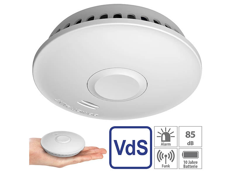 VisorTech Feuermelder Funk:3er-Set Vernetzbare Funk-Rauchmelder, 85 DB, VdS, 10-J.-Batterie – Bild 11