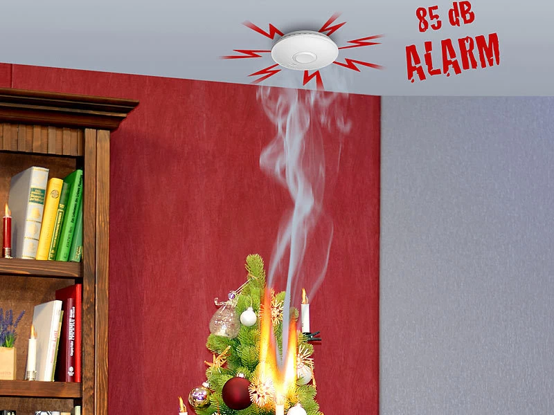 VisorTech Feuermelder Funk:3er-Set Vernetzbare Funk-Rauchmelder, 85 DB, VdS, 10-J.-Batterie – Bild 6