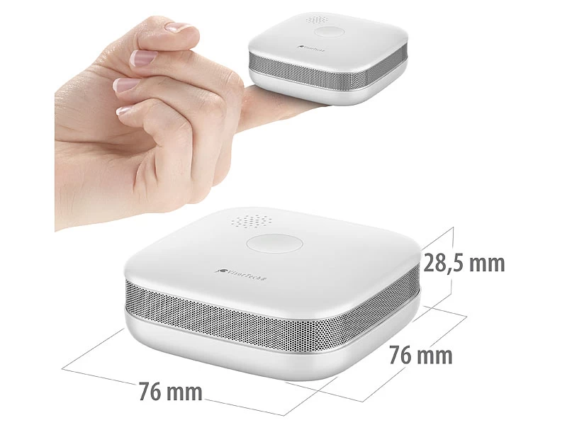 VisorTech Rauchwarnmelder:5er-Set WLAN-Design-Rauchmelder Mit Weltweiter App-Benachrichtigung – Bild 4