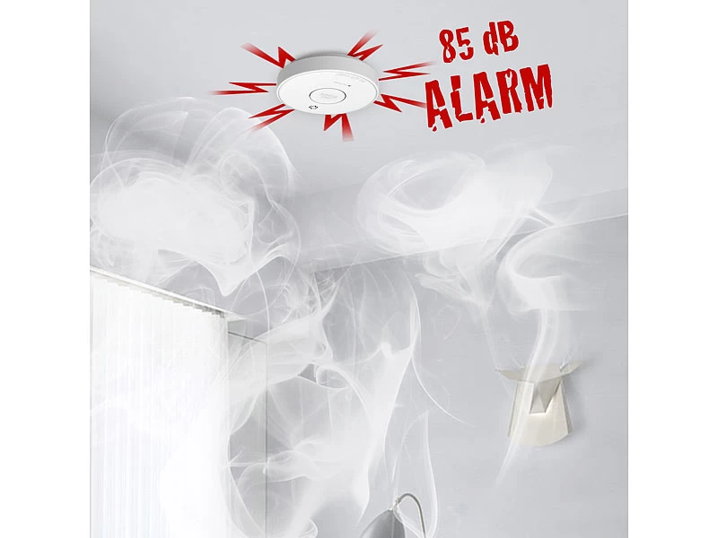 VisorTech Rauchmelder Vernetzbar:3er-Set Drahtlos Vernetzbare Funk-Rauchwarnmelder, 85 DB – Bild 4