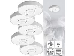 VisorTech Rauchmelder Funkvernetzt:5er-Set Drahtlos Vernetzbare Funk-Rauchwarnmelder, 85 DB