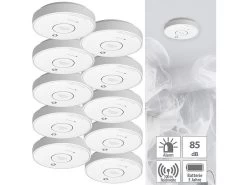 VisorTech Funkrauchmelder:10er-Set Drahtlos Vernetzbare Funk-Rauchwarnmelder, 85 DB