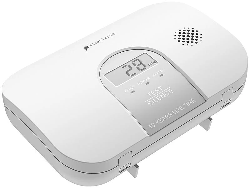 VisorTech CO Messgerät:Kohlenmonoxid-Melder, 10-Jahres-Sensor, Display, 85 DB, EN 50291 – Bild 9