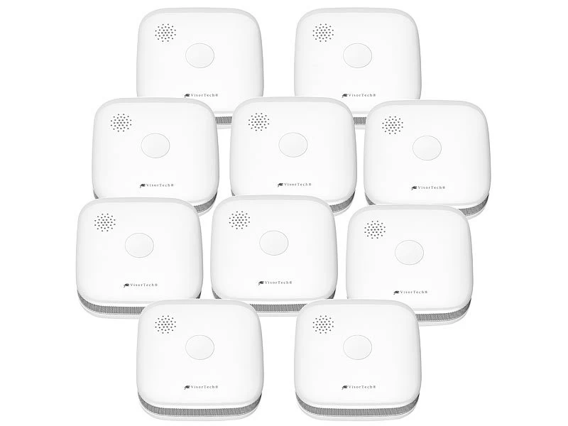 VisorTech Funkbrandmelder:10er-Set Drahtlos Vernetzbare Funk-Rauchwarnmelder, 5-Jahres-Batterie – Bild 2