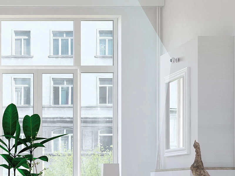 Luminea Home Control Temperaturfühler:3in1-WLAN-PIR-Bewegungsmelder, Temperatur- & Luftfeuchtigkeits-Sensor – Bild 6