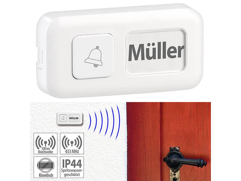 Somikon Klingel:WLAN-Steckdosen-Empfänger & Kinetischer Klingelknopf, App, 100m, 80dB – Bild 16