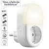 Luminea Home Control LED-Nachtlicht-Plug-ins:4er-Set WLAN-Steckdose Mit LED-Nachtlicht, App & Sprachsteuerung, 16 A