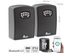 Xcase Bluetooth-Schlüsselsafe:2er Set Mini-Schlüssel-Safe Mit Bluetooth Und App, IP54