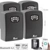 Xcase Schlüsselbox:4er Set Mini-Schlüssel-Safe Mit Bluetooth Und App, IP54