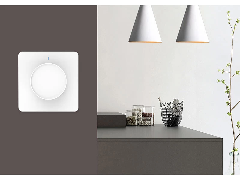 Luminea Home Control Alexa Dimmer-Schalter:4er WLAN-Lichtschalter & Dimmer Mit Dreh-/Drück-Funktion Und App – Bild 9